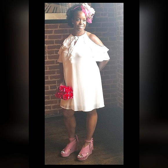 White Light Easy Flow Short Dress - Picture 6 of 6